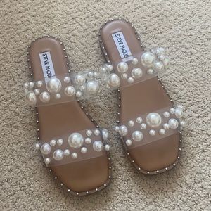 Steve Madden Pleez Pearl/Clear Sandals
